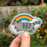 Rainbow Cloud Jumper Vinyl Sticker
